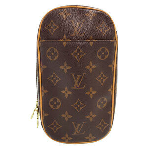 Louis Vuitton Monogram Leather Brown Pochette Ganjou Body Bag